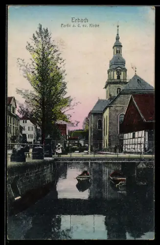 AK Erbach, Partie an der ev. Kirche