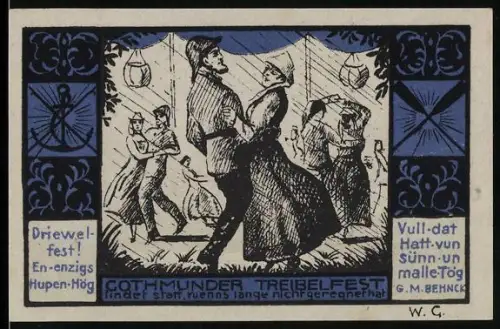 Notgeld Gothmund-Lübeck 1921, 50 Pfennig, Gothmunder Treibelfest