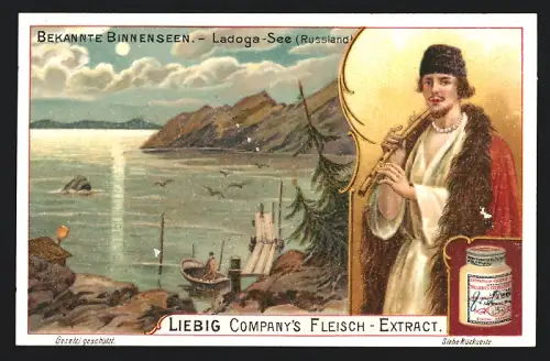 Sammelbild Liebig, Bekannte Binnenseen, Ladoga-See, Russland