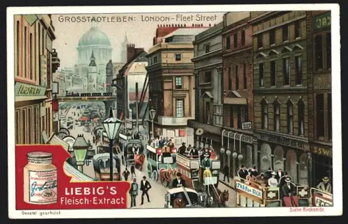 Sammelbild Liebig, Grosstadtleben, London, Fleet Street