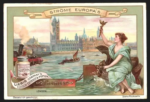 Sammelbild Liebig, Ströme Europas, London, Die Themse