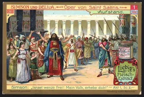 Sammelbild Liebig, Simson und Delila, Oper von Saint Saens