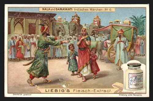 Sammelbild Liebig, Nala und Damayanti, Indisches Märchen