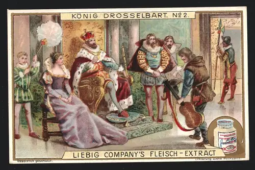 Sammelbild Liebig, Szene aus König Drosselbart, Nr. 2