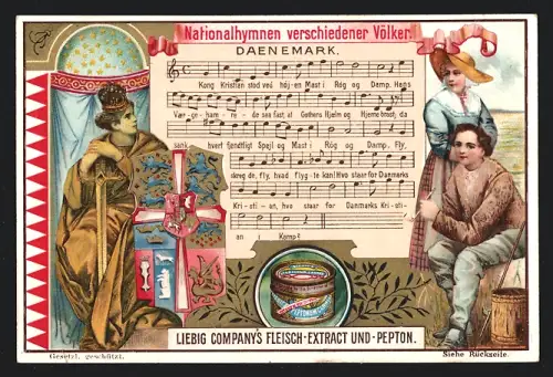 Sammelbild Liebig, Nationalhymnen verschiedener Völker, Dänemark