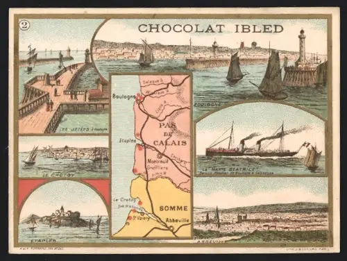 Sammelbild Chocolat Ibled, Le Crotoy, Etaples, Abreville
