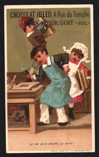Sammelbild Mondicourt, Chocolat Ibled, Je me suis aplati le doigt