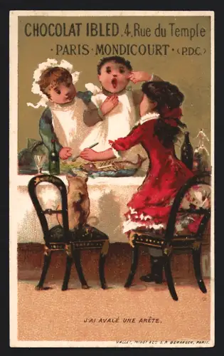 Sammelbild Mondicourt, Chocolat Ibled, J`ai avalé une arête