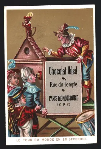 Sammelbild Mondicourt, Chocolat Ibled, Le tour du monde en 80 secondes