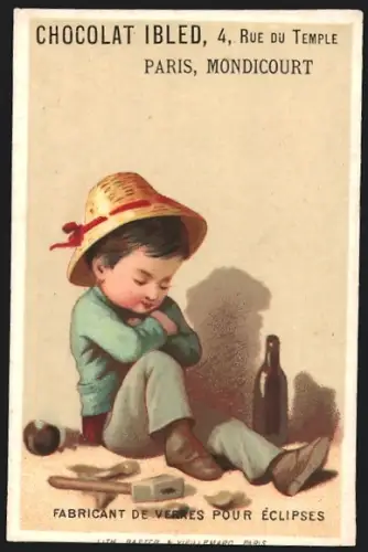 Sammelbild Mondicourt, Chocolat Ibled, Fabricant de verres pour éclipses