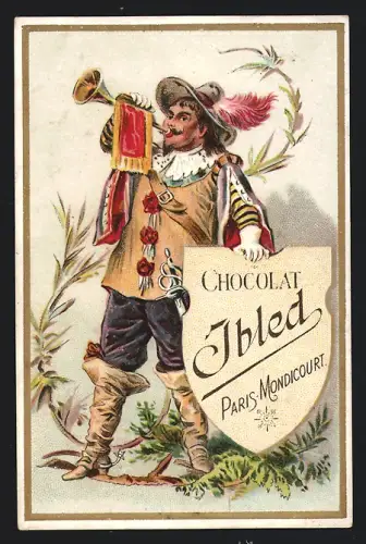 Sammelbild Mondicourt, Chocolat Ibled, Bote mit Trompete