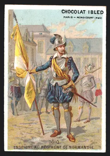 Sammelbild Mondicourt, Chocolat Ibled, Enseigne au régiment de Normandie