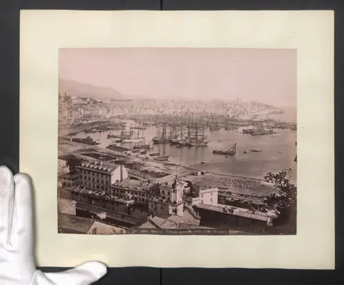 Fotografie unbekannter Fotograf, Ansicht Genova, Veduta generale dalla Villa Rosazzo, Grossformat 28 x 35cm