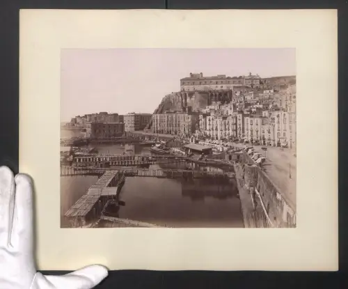 Fotografie unbekannter Fotograf, Ansicht Napoli, S. Lucia, Grand Restaurant a S. Lucie, Hotel Vesuve, 28 x 35cm