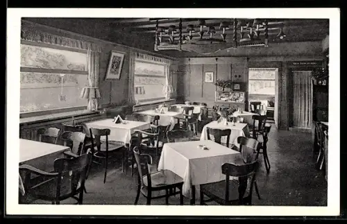 AK Hirzenhain /Oberh., Erholungsheim Hillersbach, Speisesaal