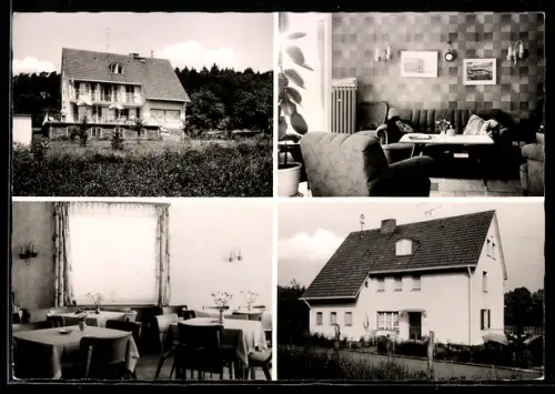 AK Bad Salzhausen, Hotel Steinberg Garni, Inhaber Kurt Steinberg, Am Hasensprung 15, Innenansichten