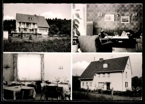 AK Bad Salzhausen, Hotel Steinberg Garni, Inhaber Kurt Steinberg, Am Hasensprung 15, Innenansichten