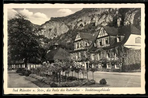 AK Bad Münster a. Stein, Direktionsgebäude mit Anlagen