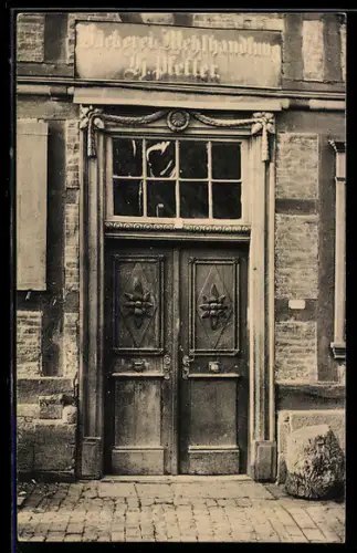 AK Lauterbach, Haustür in der Strasse Langgasse 5