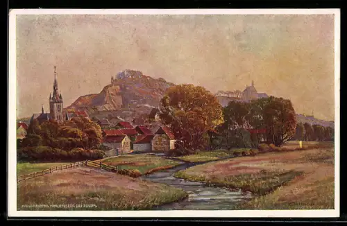 Künstler-AK sign. P. Schmiegelow: Horas, Kalvarienberg, Frauenberg