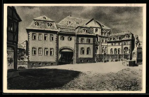 Künstler-AK sign. K Winkel: Lauterbach H., Hohhaus