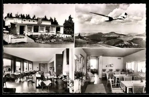 AK Wasserkuppe /Rhön, Gasthof Peterchens Mondfahrt, Segelflug, Innenansichten