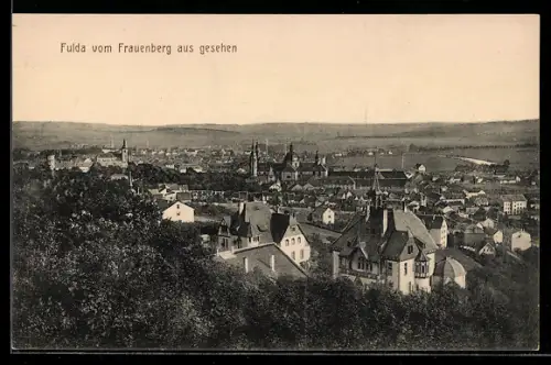 AK Fulda, Stadtansicht vom Frauenberg aus