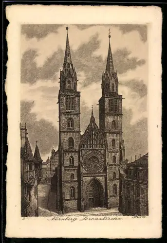 Künstler-AK Nürnberg, Lorenzkirche