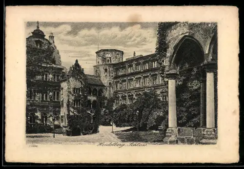 Künstler-AK Heidelberg, Schloss