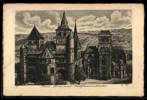 Künstler-AK Trier, Dom und Liebfrauenkirche