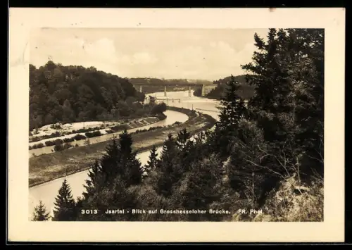 AK Grosshesselohe /Isartal, Blick auf die Grosshesseloher Brücke