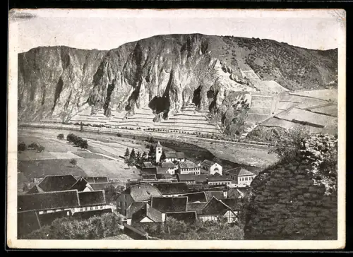 AK Ebernburg, Ortsansicht mit Rotenfelsen