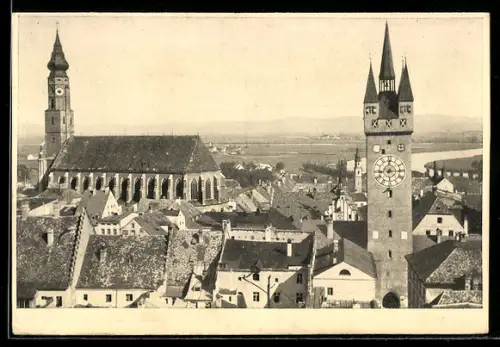 AK Straubing an der Donau, Stadtturm, Kirche St. Jakob, Altstadt