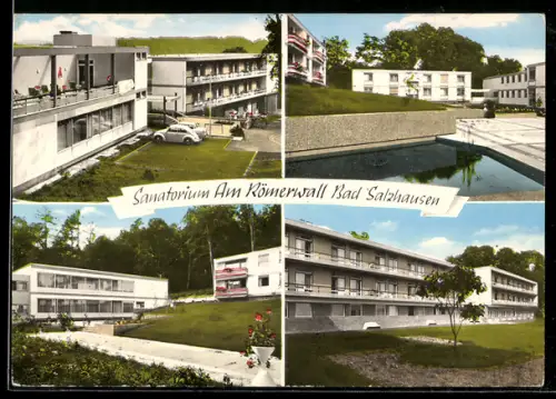 AK Bad Salzhausen, Sanatorium Am Römerwall, Aussenansichten