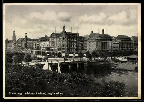 AK Hamburg, Alsterarkaden, Jungfernstieg