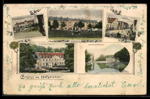 AK Hofgeismar, Kaserne, Marktplatz, Prediger Seminar, Offiziers Casino