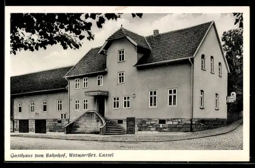AK Weimar /Bez. Kassel, Gasthaus zum Bahnhof