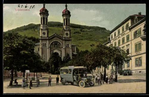 AK Todtnau, Strassenpartie mit Kirche