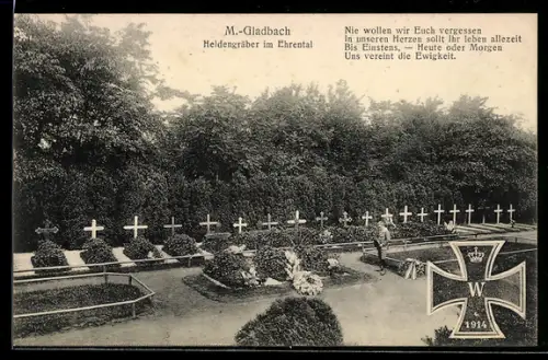 AK M.-Gladbach, Heldengräber im Ehrental