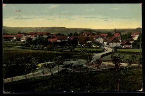 AK Udorf, Teilansicht mit Kirche