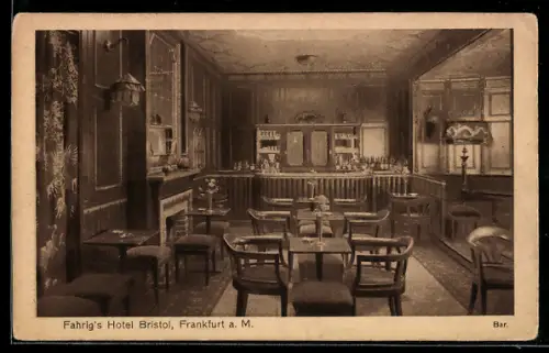 AK Frankfurt a. M., Fahrigs Hotel Bristol, Innenansicht