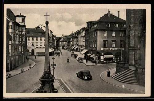 AK Fulda, Friedrichstrasse mit Blick zum Schloss