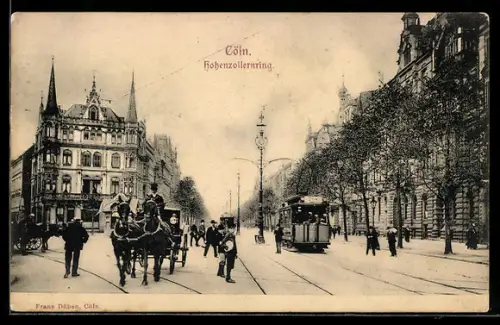AK Köln, Strassenbahn am Hohenzollernring