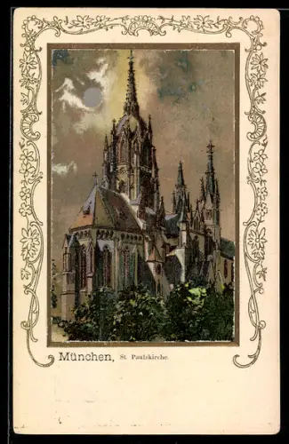 Passepartout-Lithographie München, St. Paulskirche