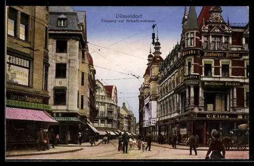 AK Düsseldorf, Eingang zur Schadowstrasse