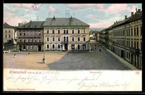 AK Eibenstock, Neumarkt mit Kaufhaus Walther Koehler