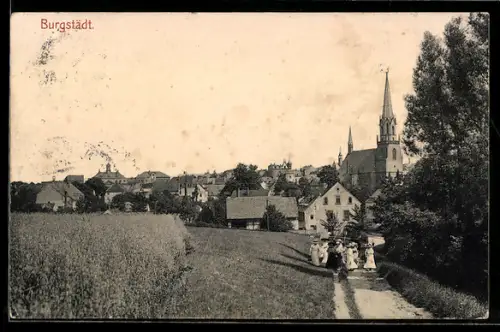 AK Burgstädt, Ortsansicht