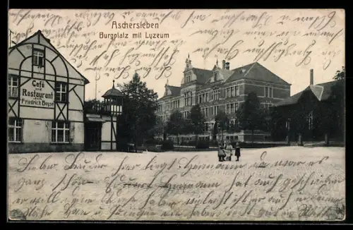 AK Aschersleben, Burgplatz mit Lyzeum