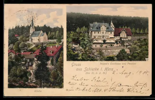 AK Schierke i. Harz, Hoppe`s Gasthaus und Pension
