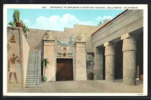 AK Hollywood, CA, Entrance to Grauman`s Egyptian Theatre